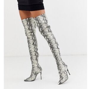 Steve Madden Domain python thigh high boots